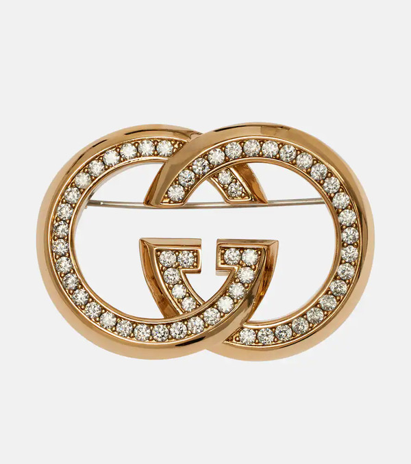  Gucci Gucci Interlocking G Embellished Brooch 