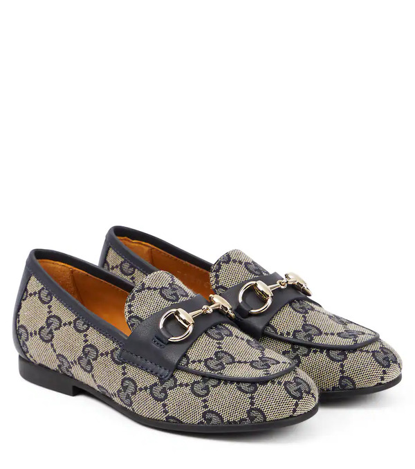  Gucci Kids Gucci Kids Horsebit Gg Canvas Loafers 