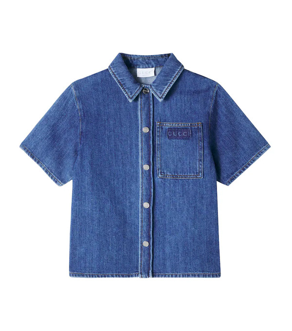  Gucci Kids Gucci Kids Logo Denim Shirt 