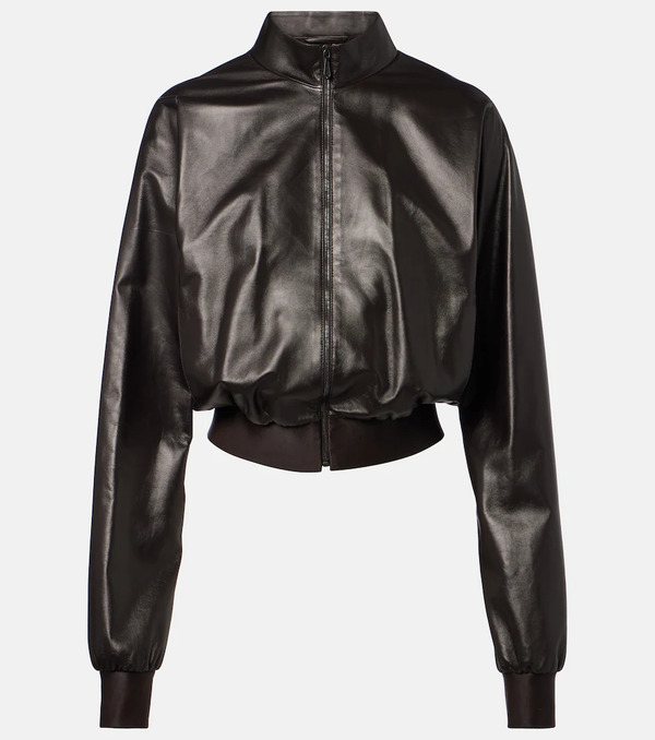  Gucci Gucci Leather Bomber Jacket 