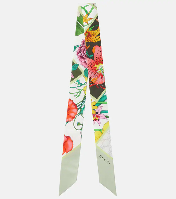  Gucci Gucci Printed Twill Silk Scarf 