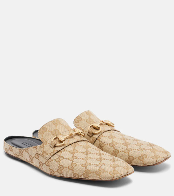  Gucci Gucci Ragazzo Gg Canvas Mules 
