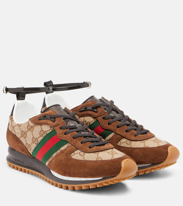  Gucci Gucci Re-motion Suede-trimmed Sneakers 