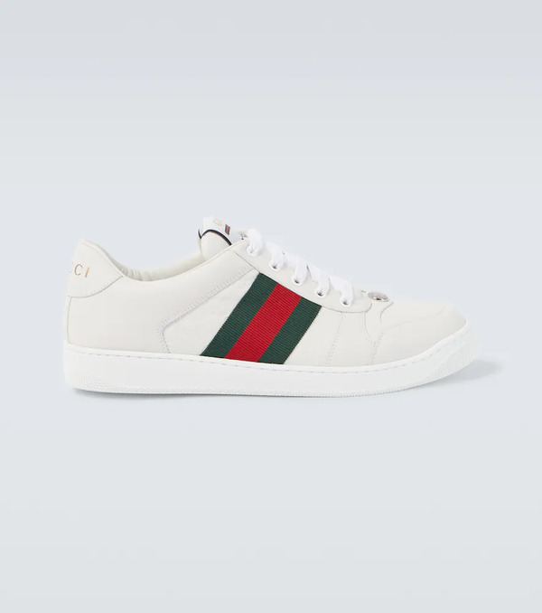  Gucci Gucci Screener Debossed Leather Sneakers 
