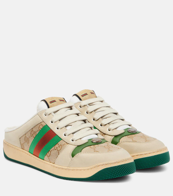  Gucci Gucci Screener Gg Canvas Web Stripe Mules 
