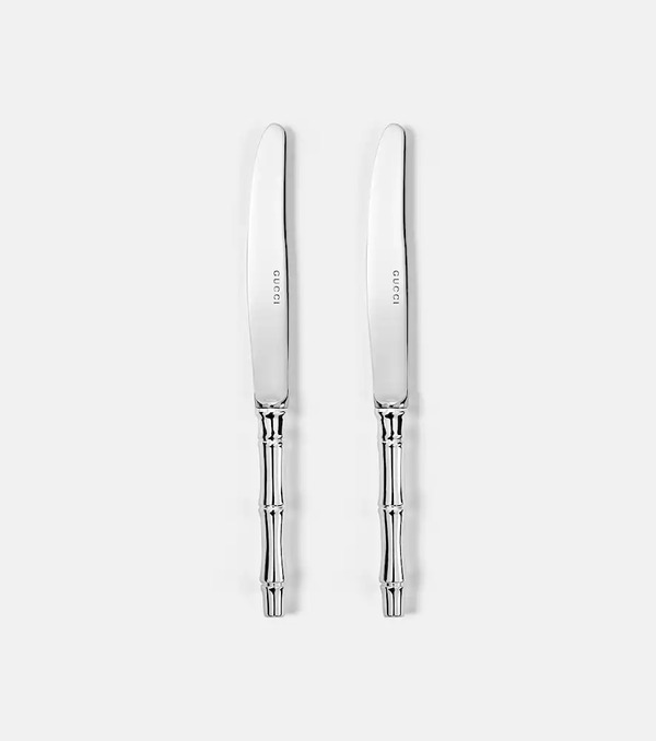  Gucci Gucci Set Of 2 Silver-plated Knives 