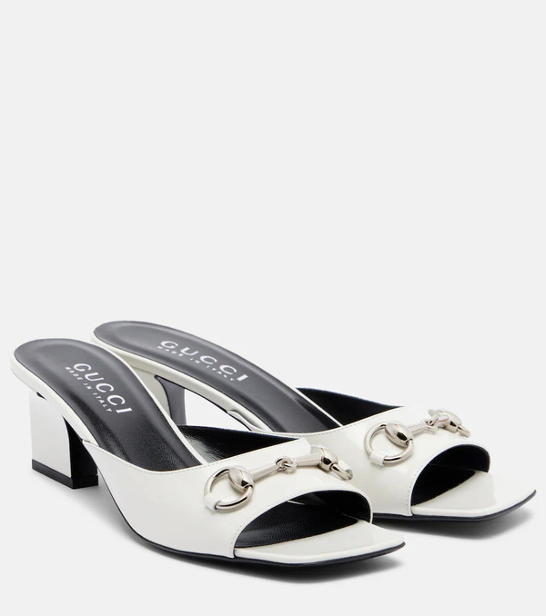  Gucci Gucci Signora Horsebit Leather Mules 