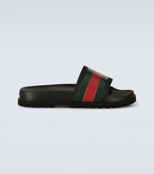  Gucci Gucci Striped Web Slide Sandals 