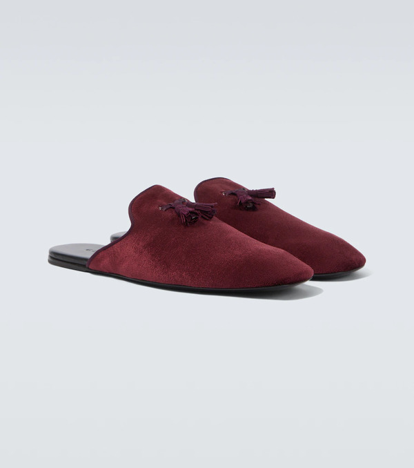  Gucci Gucci Tasseled Velvet Mules 