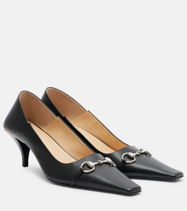  Gucci Gucci Vittoria Horsebit Leather Pumps 