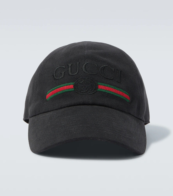  Gucci Gucci Web Stripe Cotton Baseball Cap 