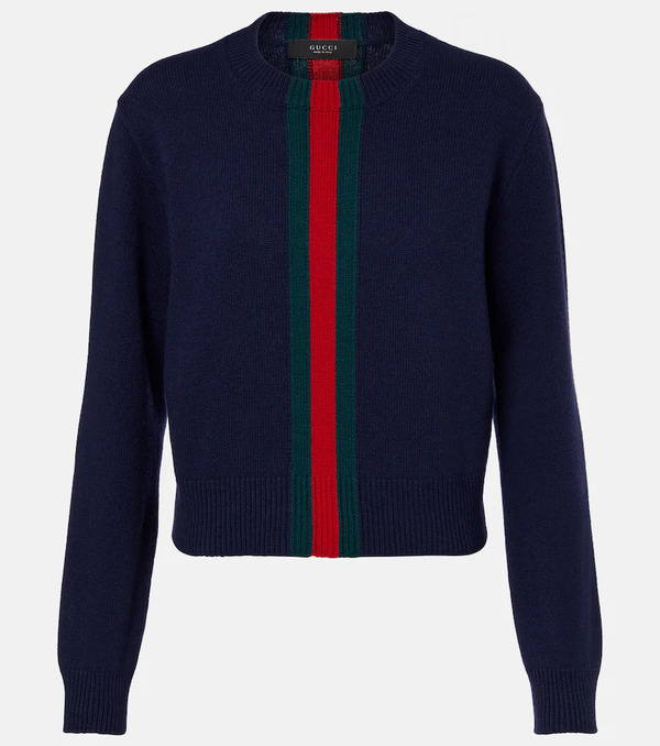 Gucci Gucci Web Stripe Wool Sweater 