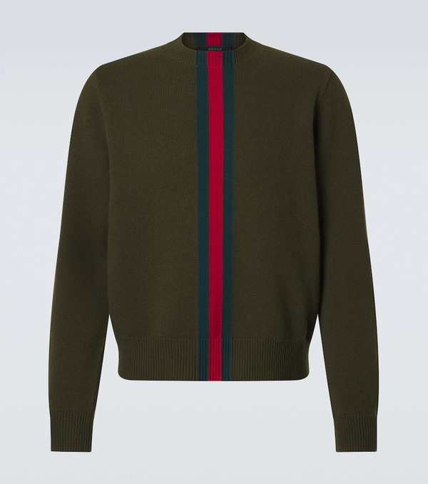  Gucci Gucci Web Stripe Wool Sweater 