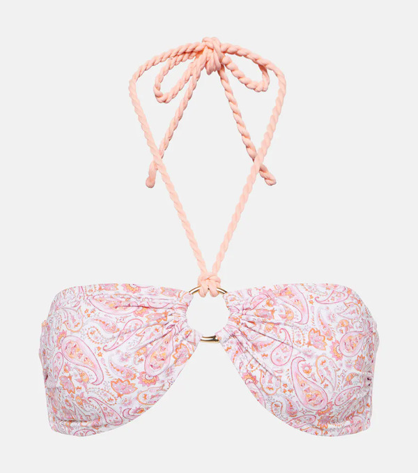  Heidi Klein Heidi Klein Muskmelon Bay Paisley Bandeau Bikini Top 