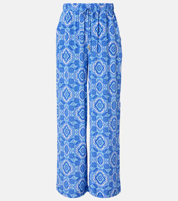  Heidi Klein Heidi Klein Mykonos Printed Silk Wide-leg Pants 