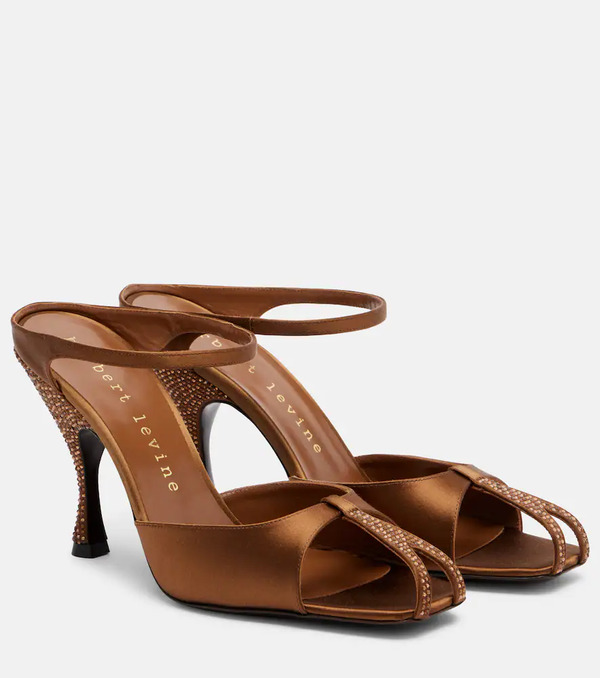  Herbert Levine Herbert Levine Hidden Gem Embellished Satin Mules 