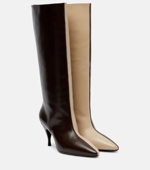  Herbert Levine Herbert Levine Two Faced Leather Knee-high Boots 