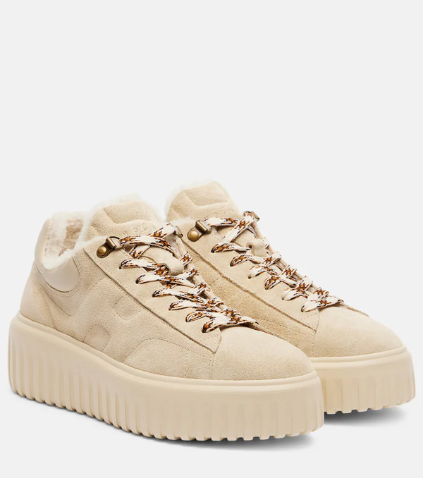  Hogan Hogan H-stripes Suede Platform Sneakers 