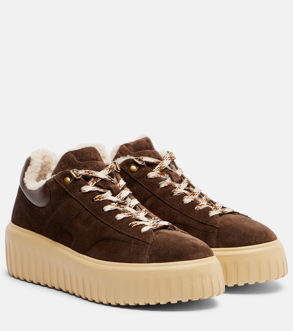  Hogan Hogan H-stripes Suede Platform Sneakers 