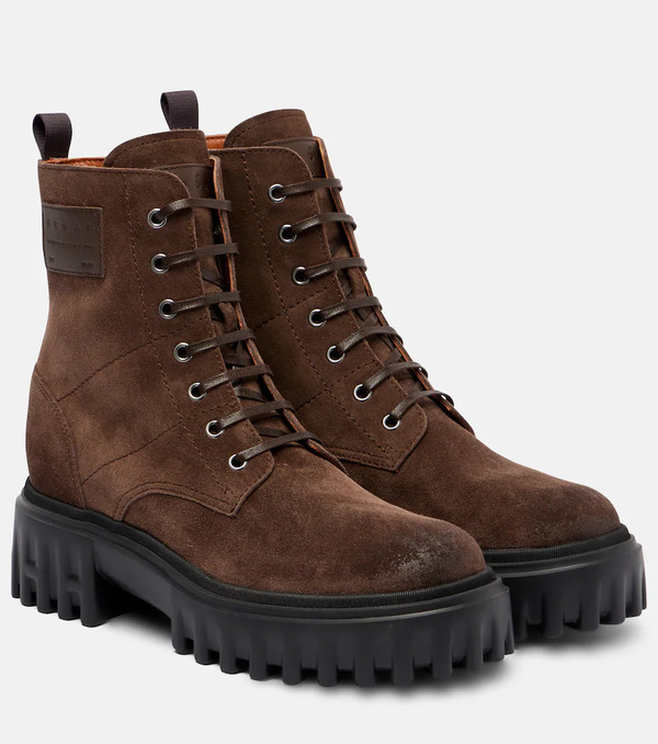 Hogan Hogan H700 Suede Combat Boots 