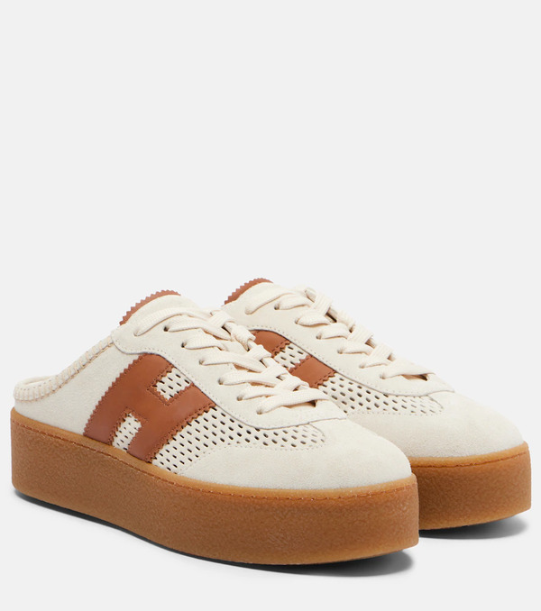  Hogan Hogan H698 Suede Platform Mules 