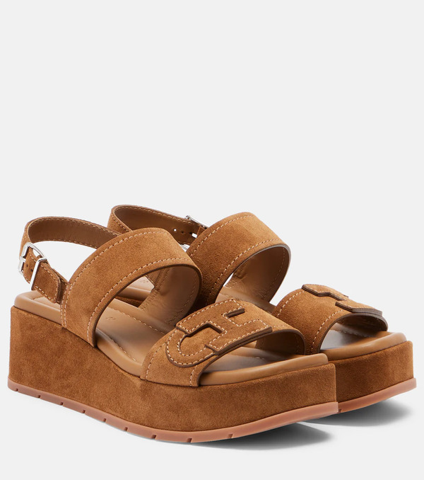  Hogan Hogan H703 Suede Platform Sandals 