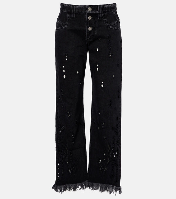  Isabel Marant Isabel Marant Amia Broderie Anglaise Flared Jeans 