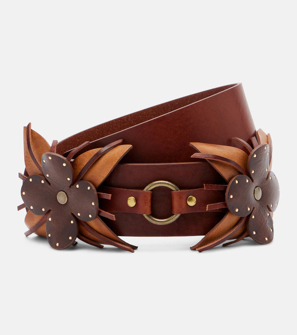  Isabel Marant Isabel Marant Aska Floral-applique Leather Belt 