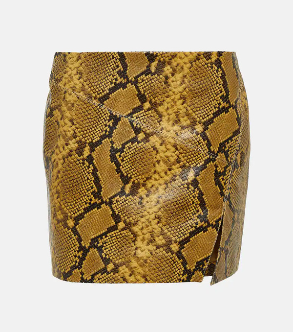  Isabel Marant Isabel Marant Blair Snake-effect Leather Miniskirt 