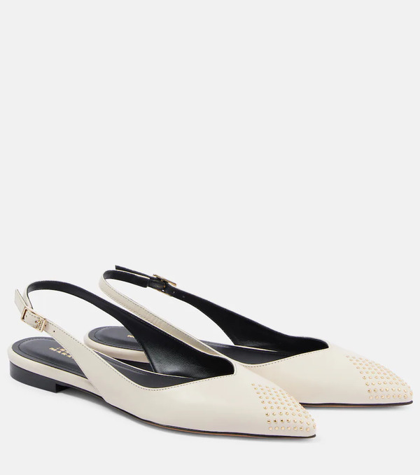  Isabel Marant Isabel Marant Branee Studded Leather Slingback Flats 