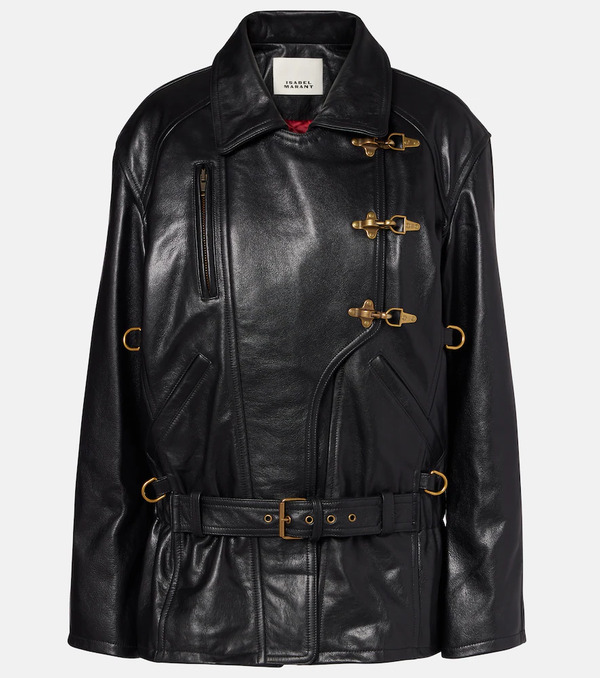  Isabel Marant Isabel Marant Caitlyn Belted Leather Jacket 