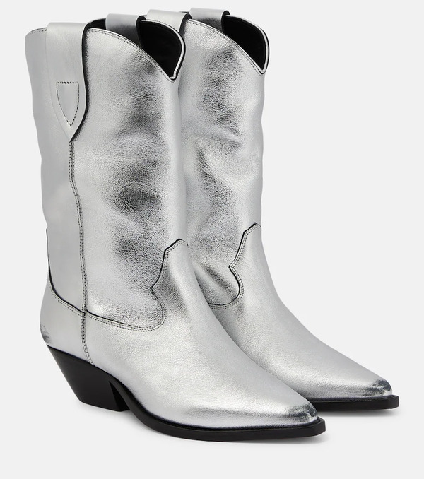  Isabel Marant Isabel Marant Duerto Metallic Leather Cowboy Boots 