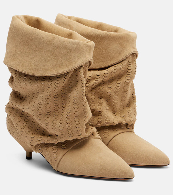  Isabel Marant Isabel Marant Edrik 45 Perforated Suede Ankle Boots 