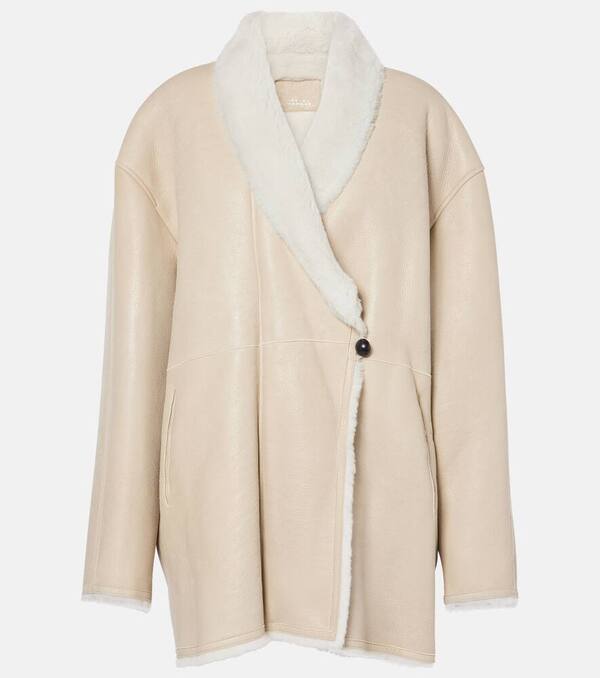  Isabel Marant Isabel Marant Elanore Shearling-trimmed Leather Coat 