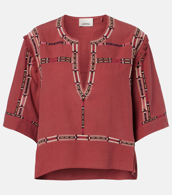  Isabel Marant Isabel Marant Fiosa Embroidered Silk Blouse 
