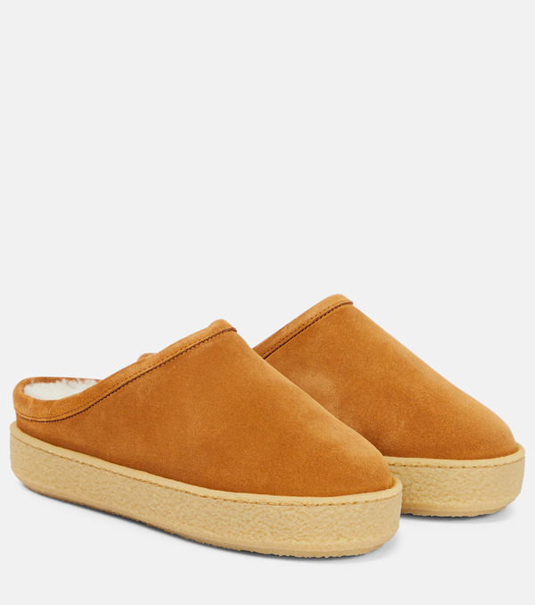  Isabel Marant Isabel Marant Fozee Shearling-lined Suede Slippers 