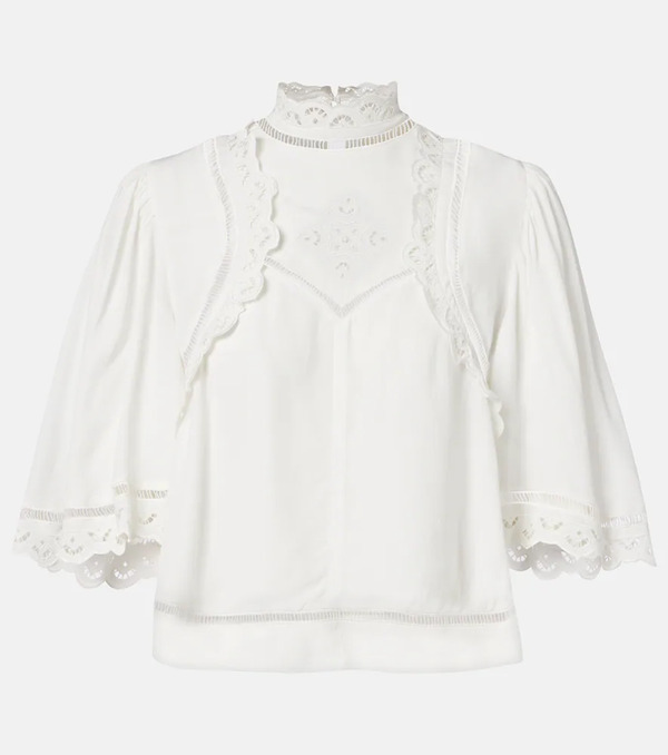  Isabel Marant Isabel Marant Frany Broderie Anglaise Crepe Top 