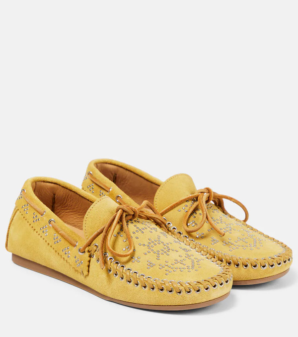  Isabel Marant Isabel Marant Freen Embellished Suede Moccasins 