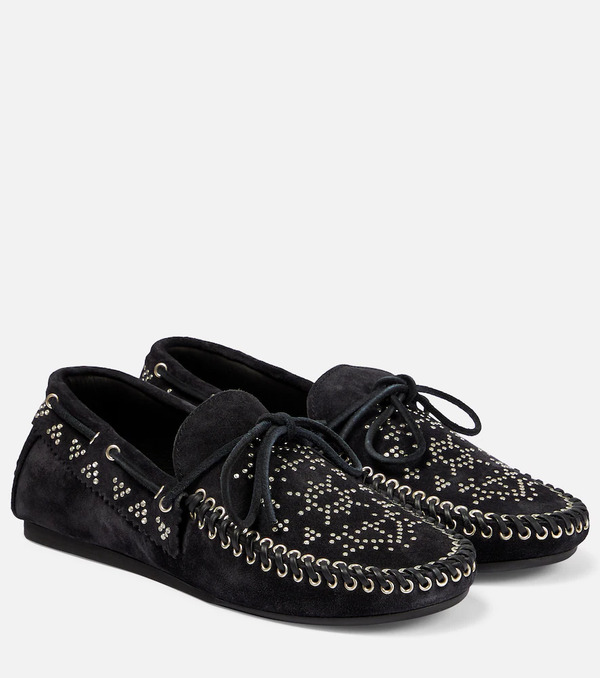  Isabel Marant Isabel Marant Freen Embellished Suede Moccasins 