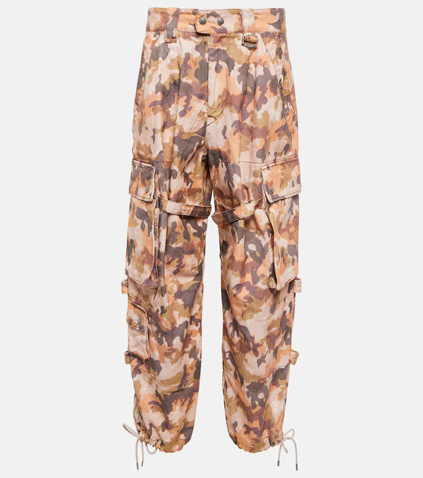  Isabel Marant Isabel Marant Helore Printed Cotton Cargo Pants 