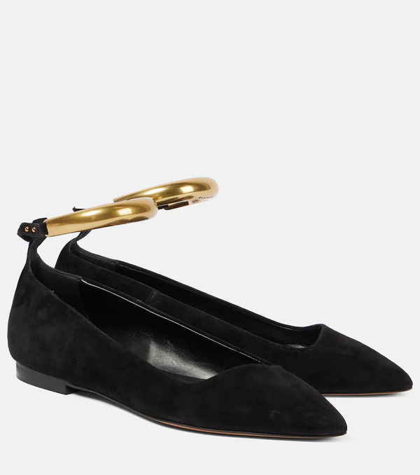  Isabel Marant Isabel Marant Leanor Embellished Leather Ballet Flats 