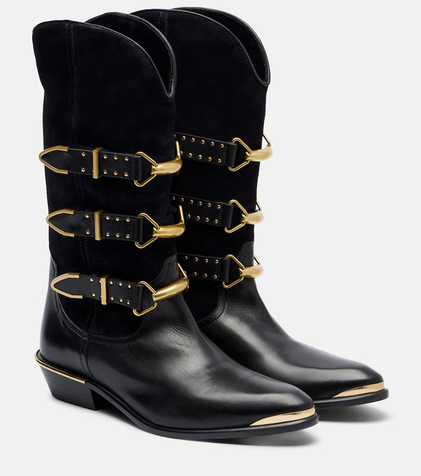  Isabel Marant Isabel Marant Mexia Suede And Leather Cowboy Boots 