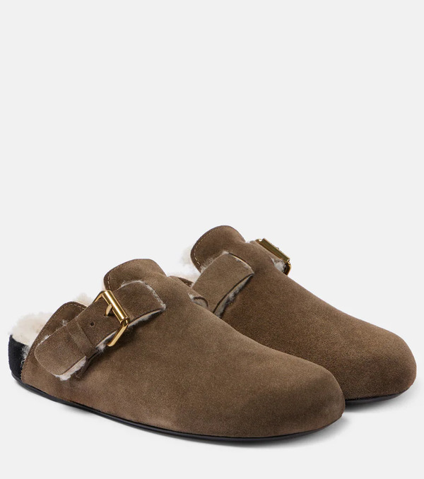  Isabel Marant Isabel Marant Mirvin Shearling-lined Suede Clogs 