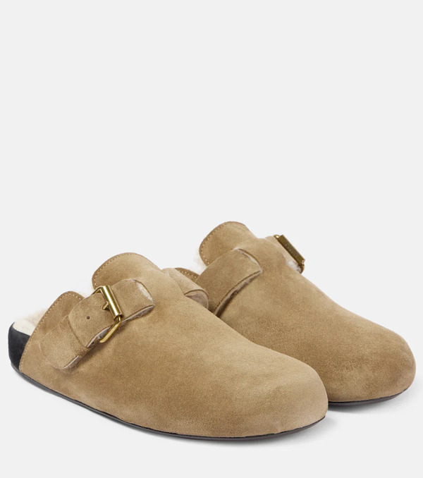  Isabel Marant Isabel Marant Mirvin Shearling-lined Suede Clogs 