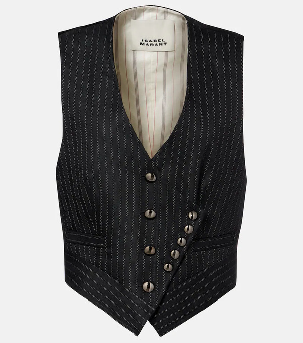  Isabel Marant Isabel Marant Nicky Pinstripe Wool-blend Vest 