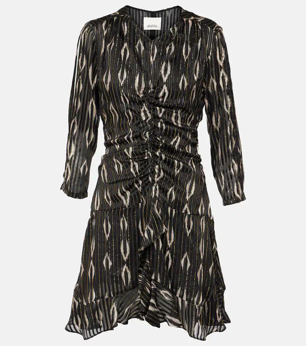  Isabel Marant Isabel Marant Octavia Snake-effect Silk-blend Minidress 