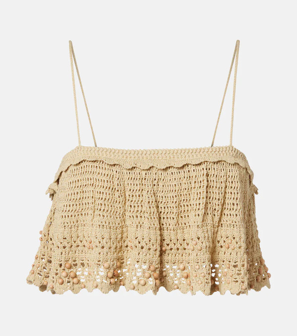  Isabel Marant Isabel Marant Oraviel Beaded Crochet Crop Top 