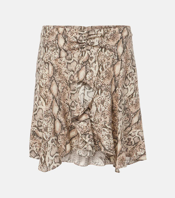  Isabel Marant Isabel Marant Ozany Snake-print Silk-blend Miniskirt 