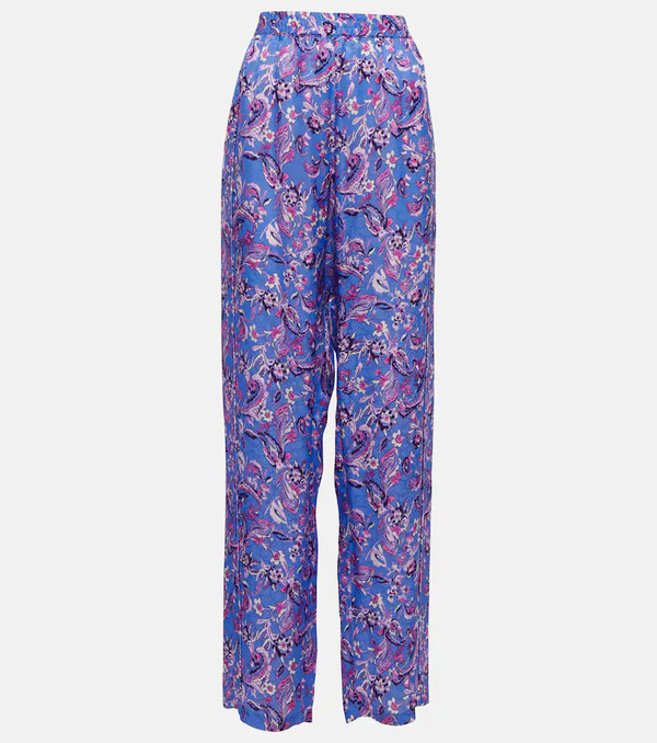  Isabel Marant Isabel Marant Piera Printed Silk-blend Pants 