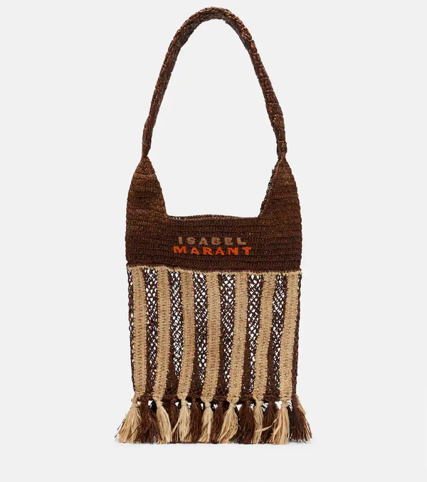  Isabel Marant Isabel Marant Praia Striped Raffia Tote Bag 
